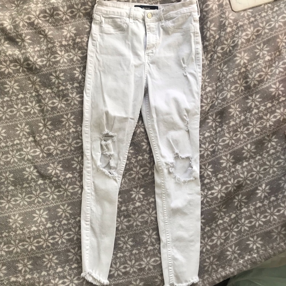 High-waisted Hollister White Jeans